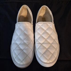 Nine West White Quilted Slip-On Shoes